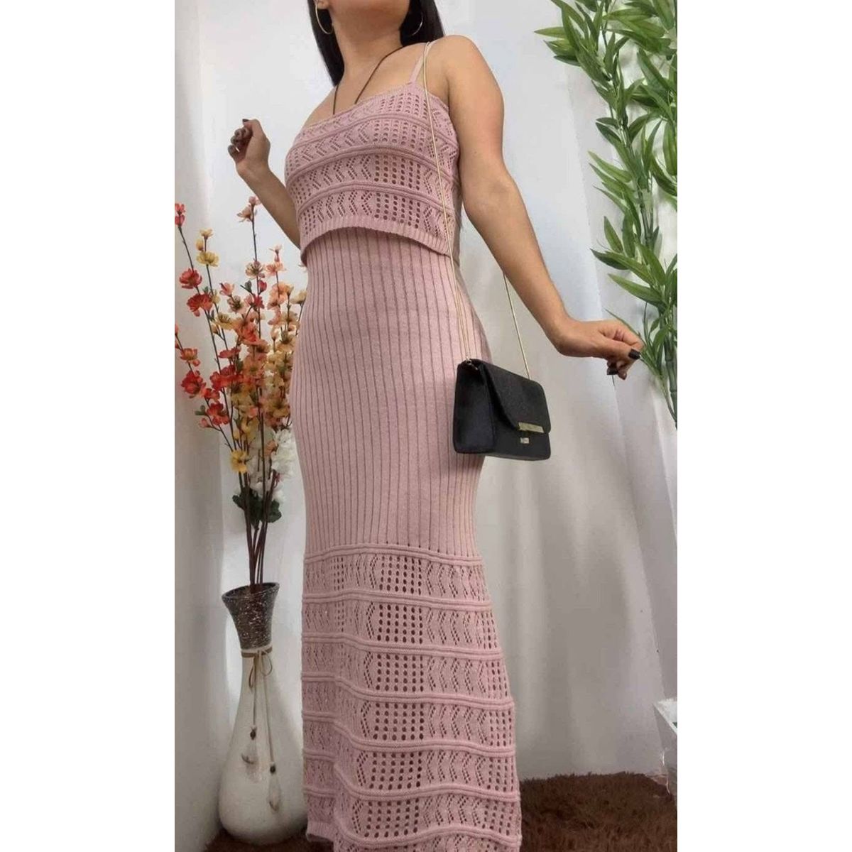 GENERICO - Vestido Tejido Midi en Hilo Tacto  Modelo Encanto