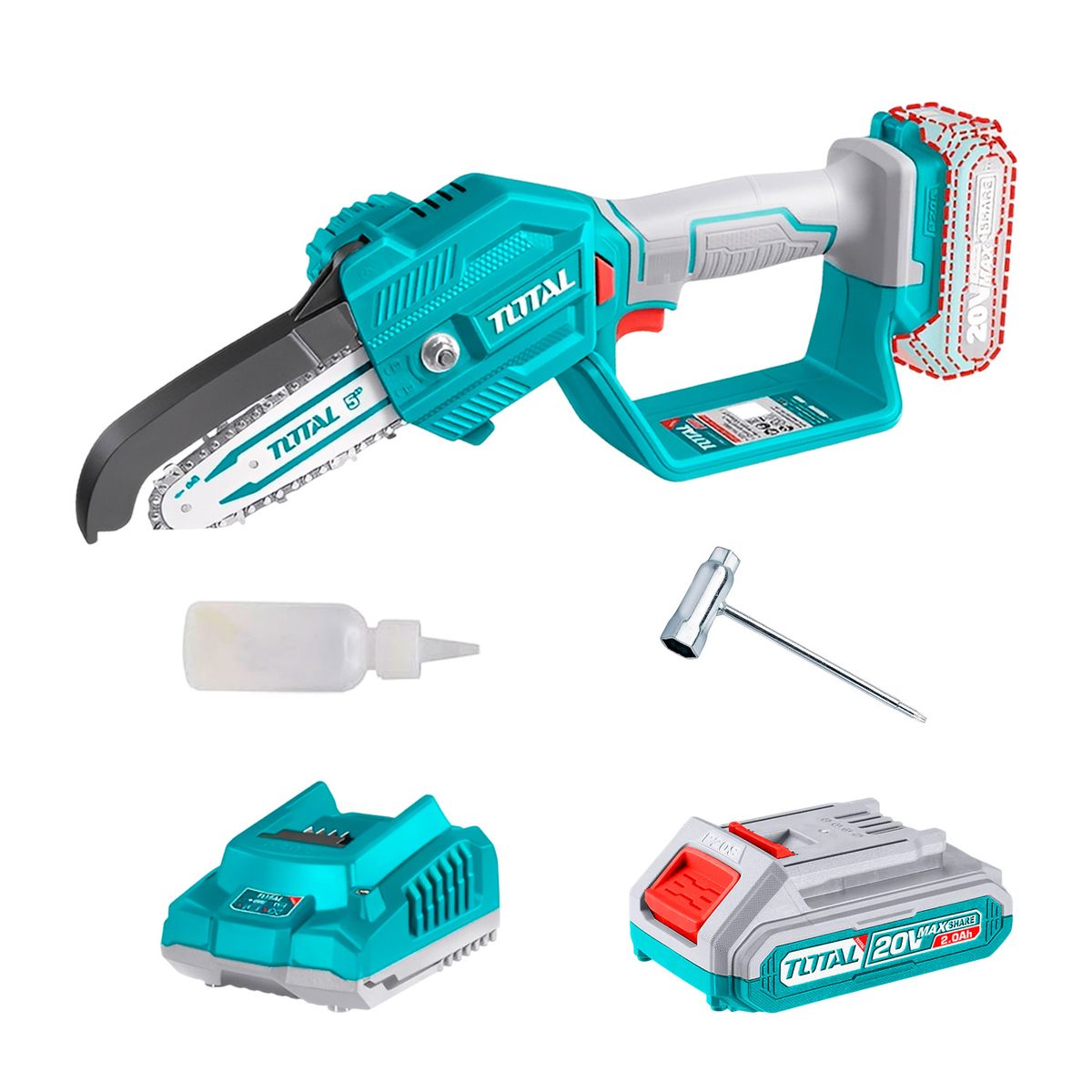 TOTAL - Sierra Podadora Inalámbrica 20v 5 Con Batcar Total