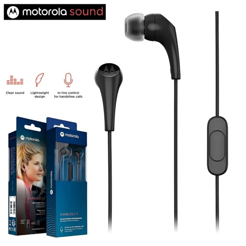 MOTOROLA - Audífonos In-ear con Mic Motorola Earbuds 2-S - Negro