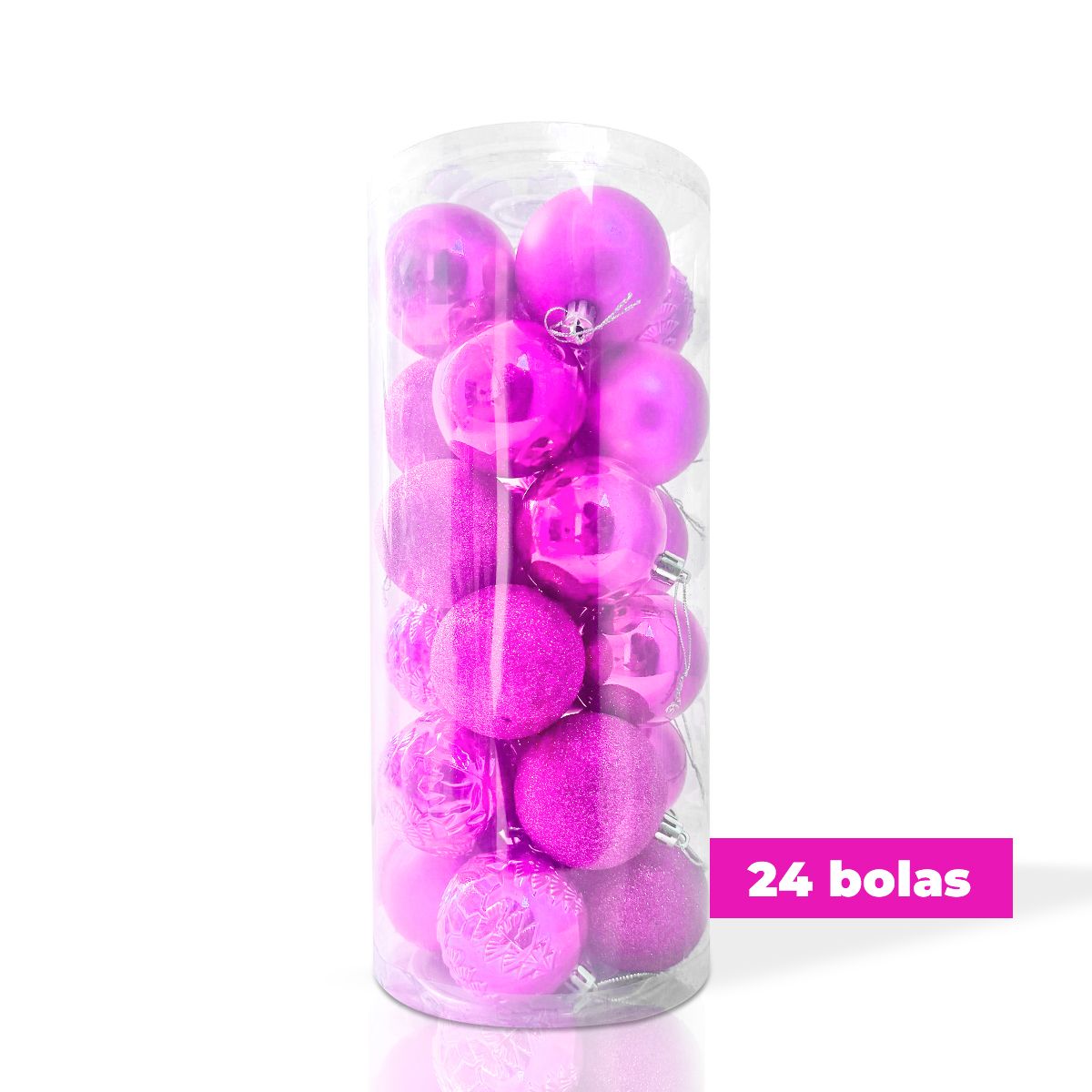 GENERICO - SET DE BOLAS NAVIDEÑAS MORADO X24 UND