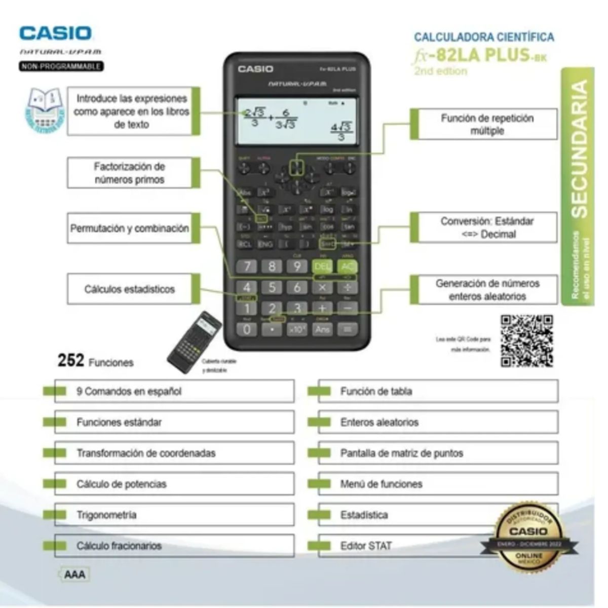 CASIO - Calculadora Casio Fx-82la PLUS NEGRO
