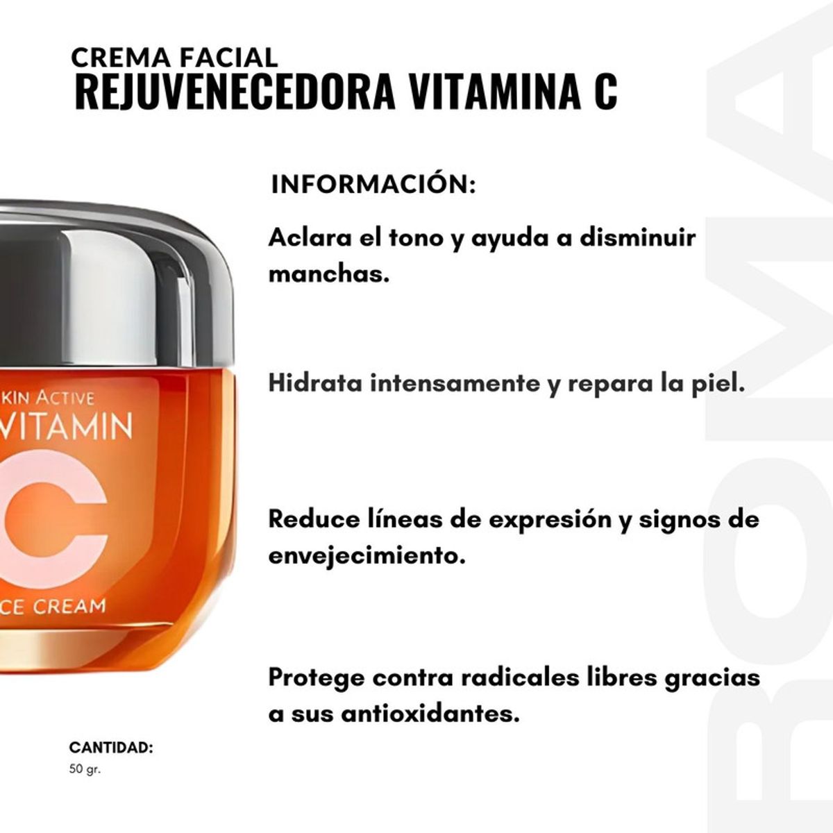 BIOAQUA - PACK 3 CREMA FACIAL REJUVENECEDORA VITAMINA C 50G BIOAQUA