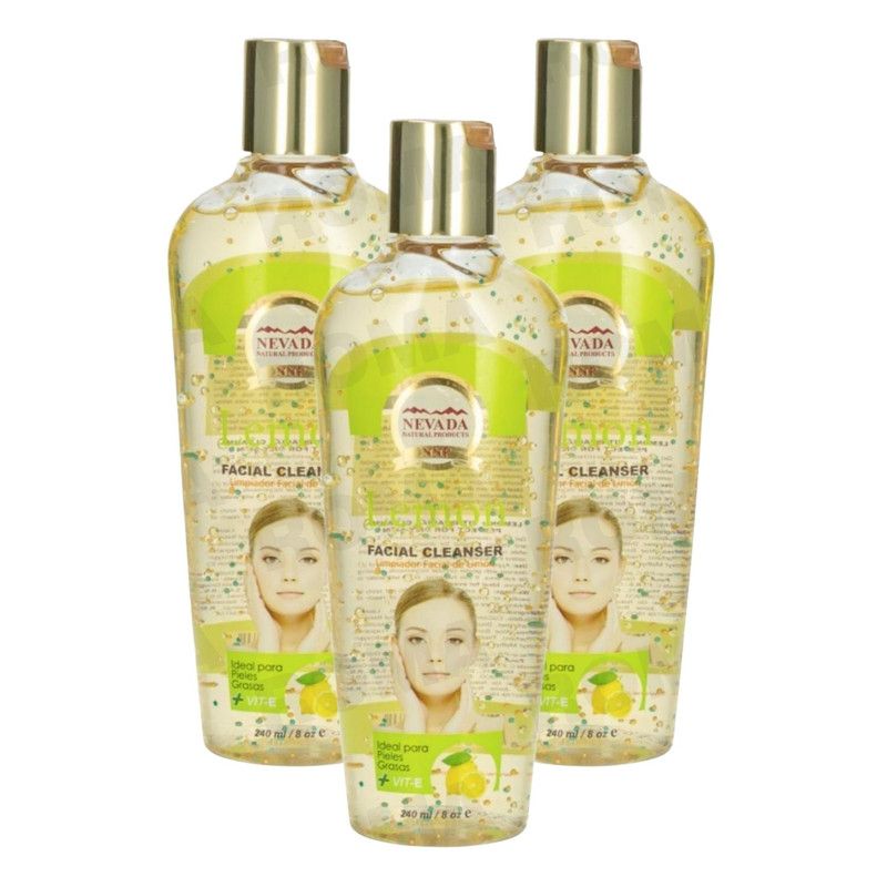 NEVADA NATURAL PRODUCTS - PACK 3 GEL LIMPIADOR FACIAL DE LIMÓN 240ML NEVADA