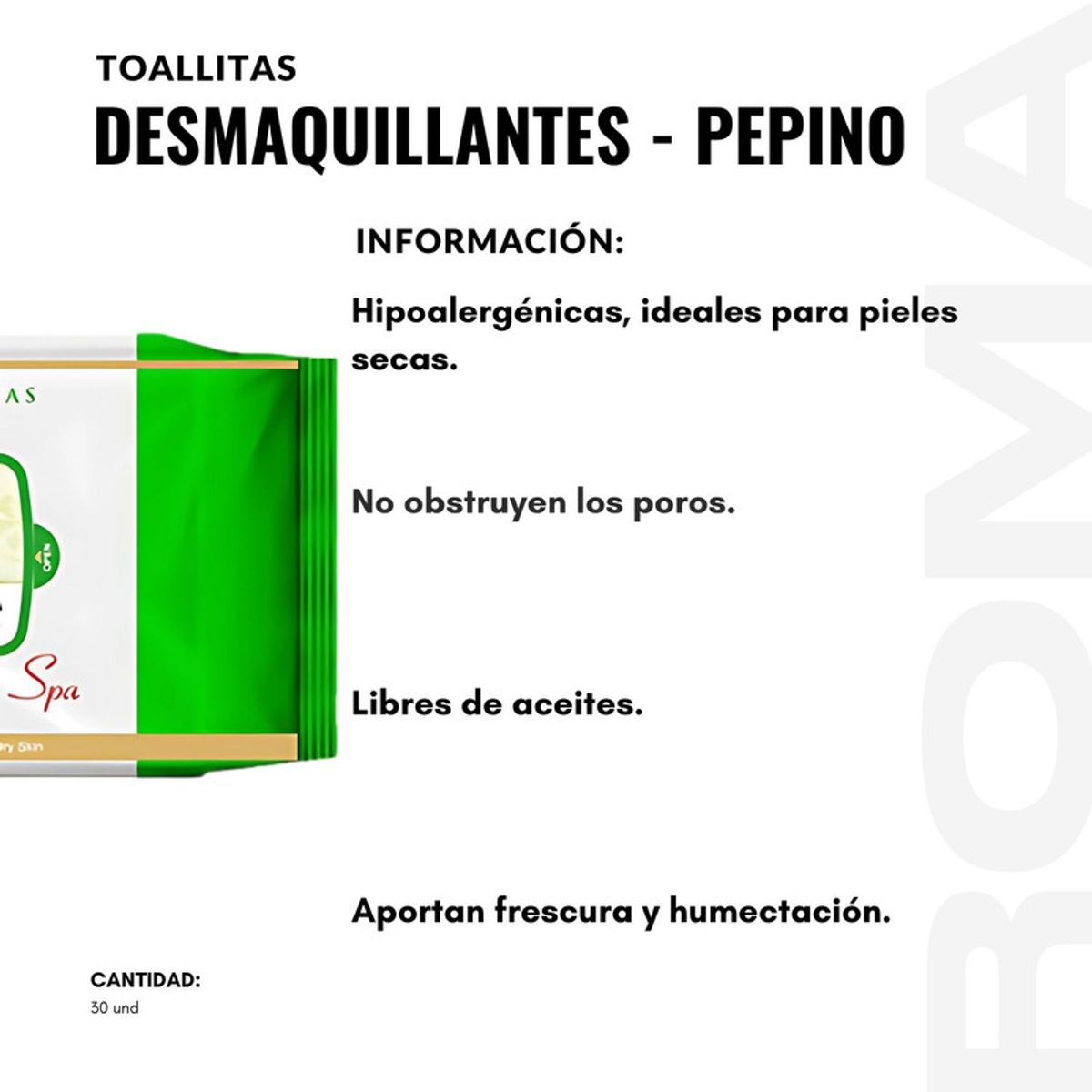 NEVADA NATURAL PRODUCTS - TOALLITAS DESMAQUILLANTES - PEPINO 30UND NEVADA