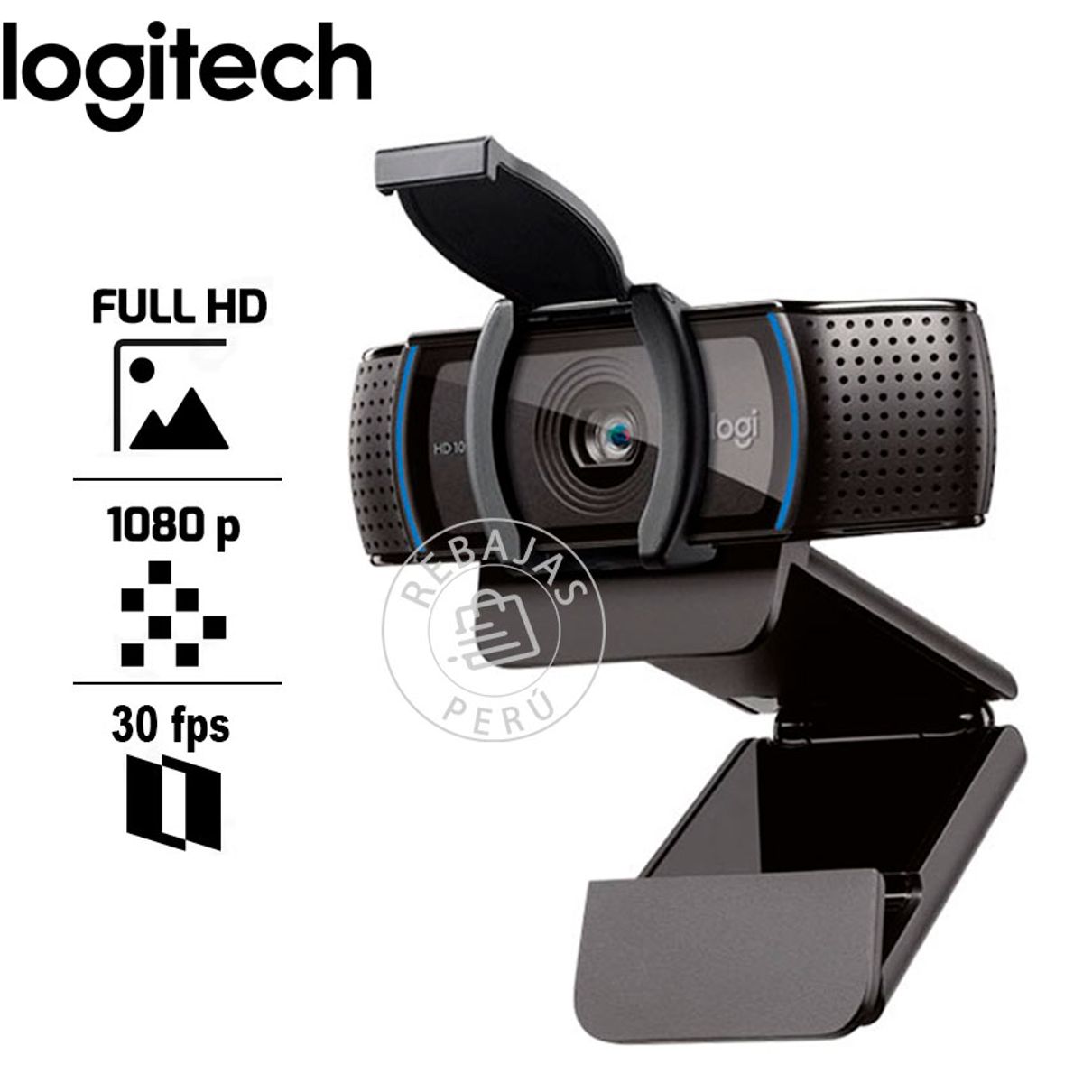 LOGITECH - Logitech C920e Cámara Web Full HD 1080p con Micrófono y Enfoque Auto