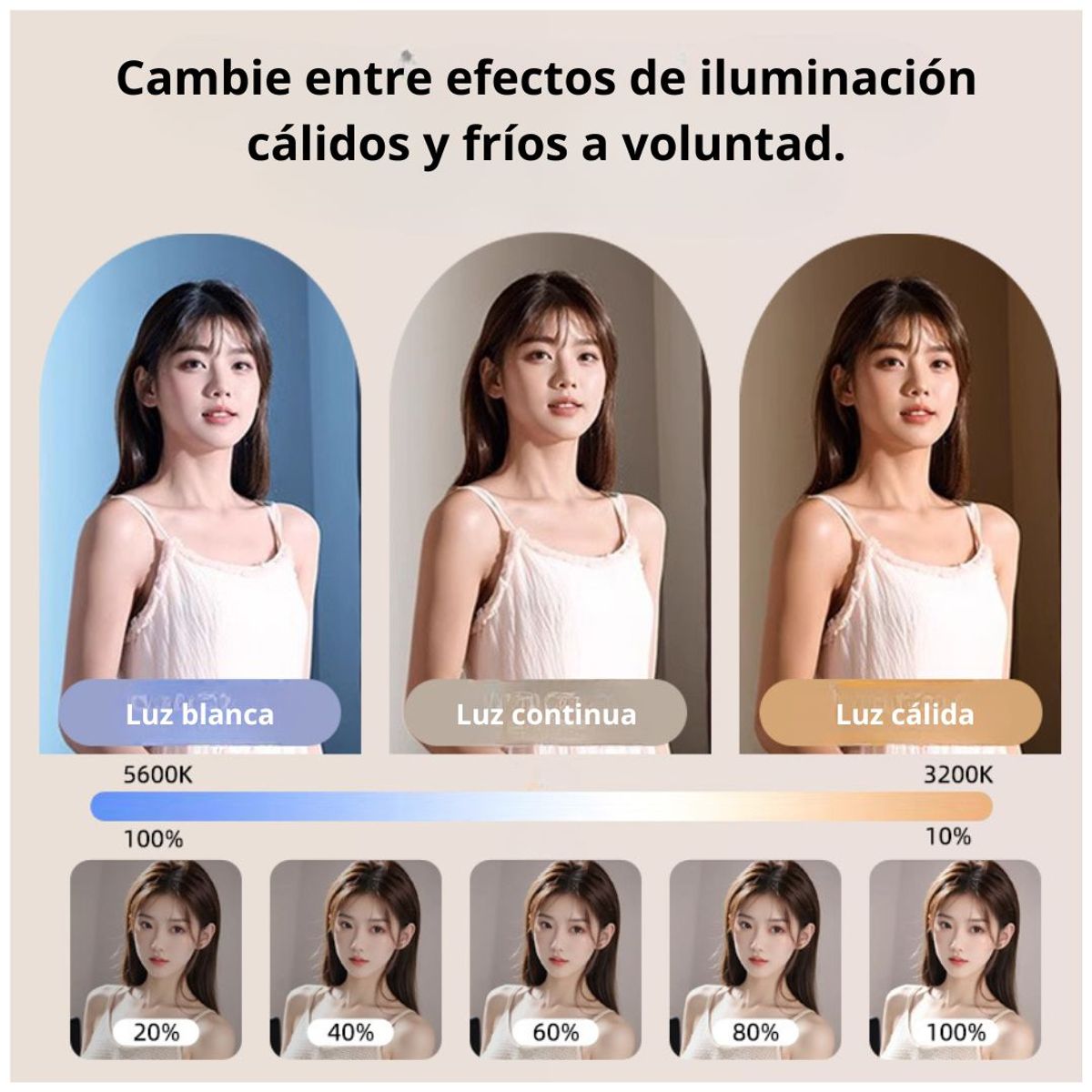 GENERICO - Panel de Luz LED 600 Bicolor Profesional con Zapata para Foto y Video