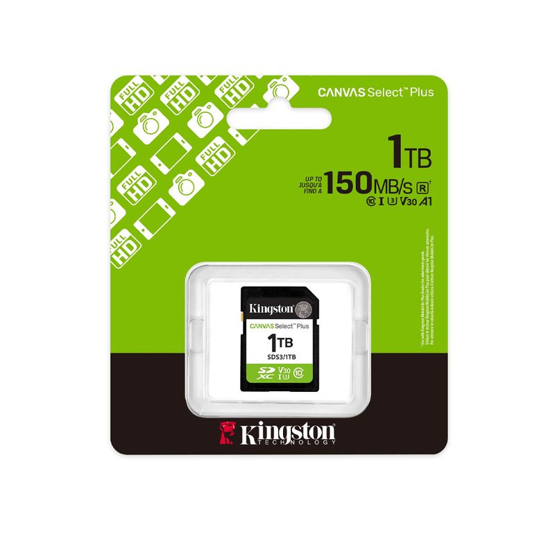 KINGSTON - Tarjeta de Memoria Kingston SD 1TB Canvas Select Plus  Almacenamient
