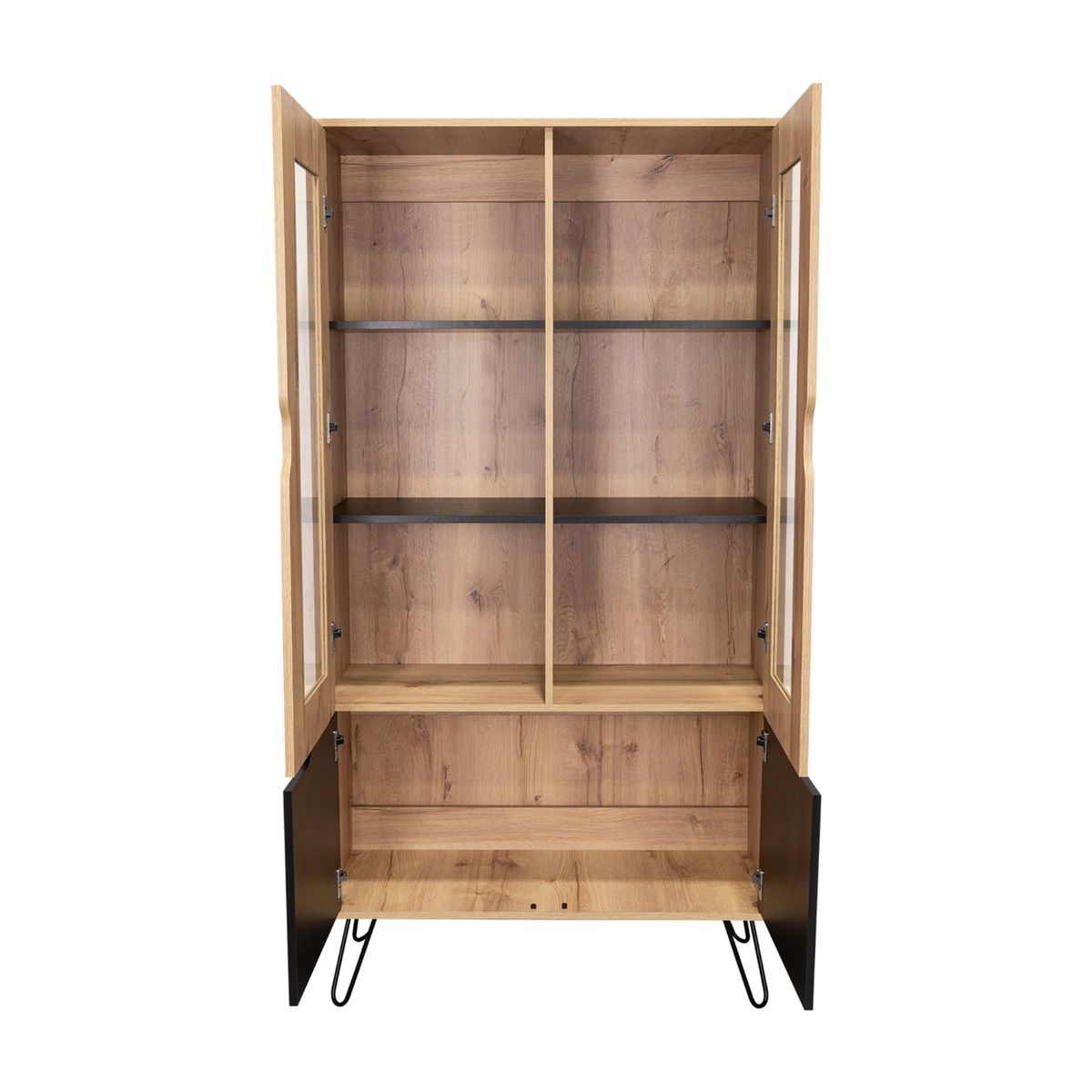 FMFURNITURE - Vitrina Living 4 Puertas Fm-136C - Café Claro