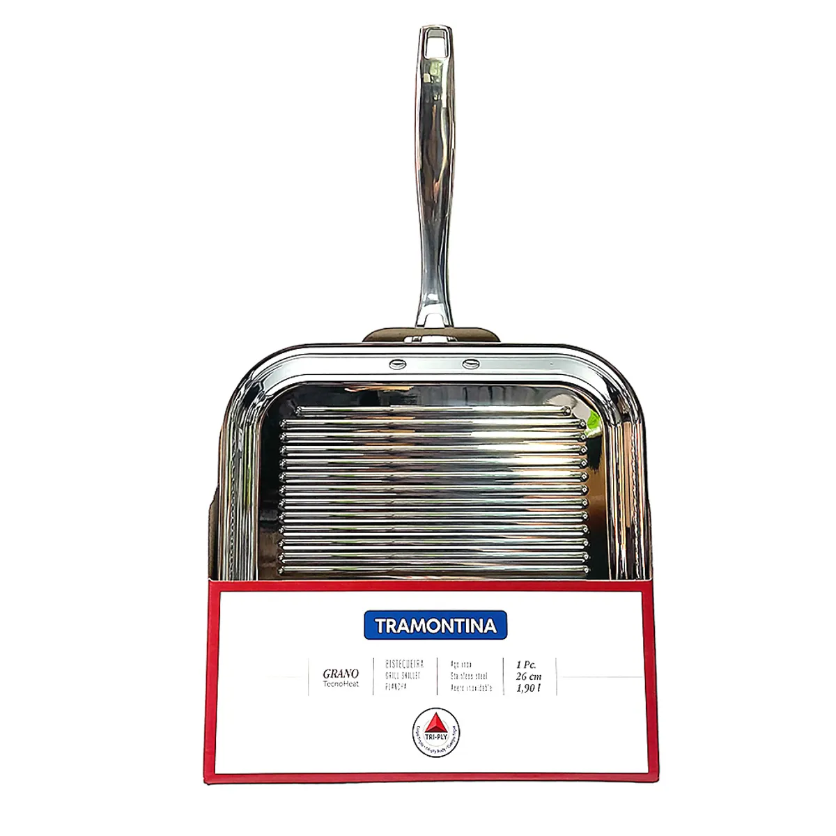 TRAMONTINA - Sarten Grill 28x28 Tramontina Acero Inoxidable Plancha Grano 62159280