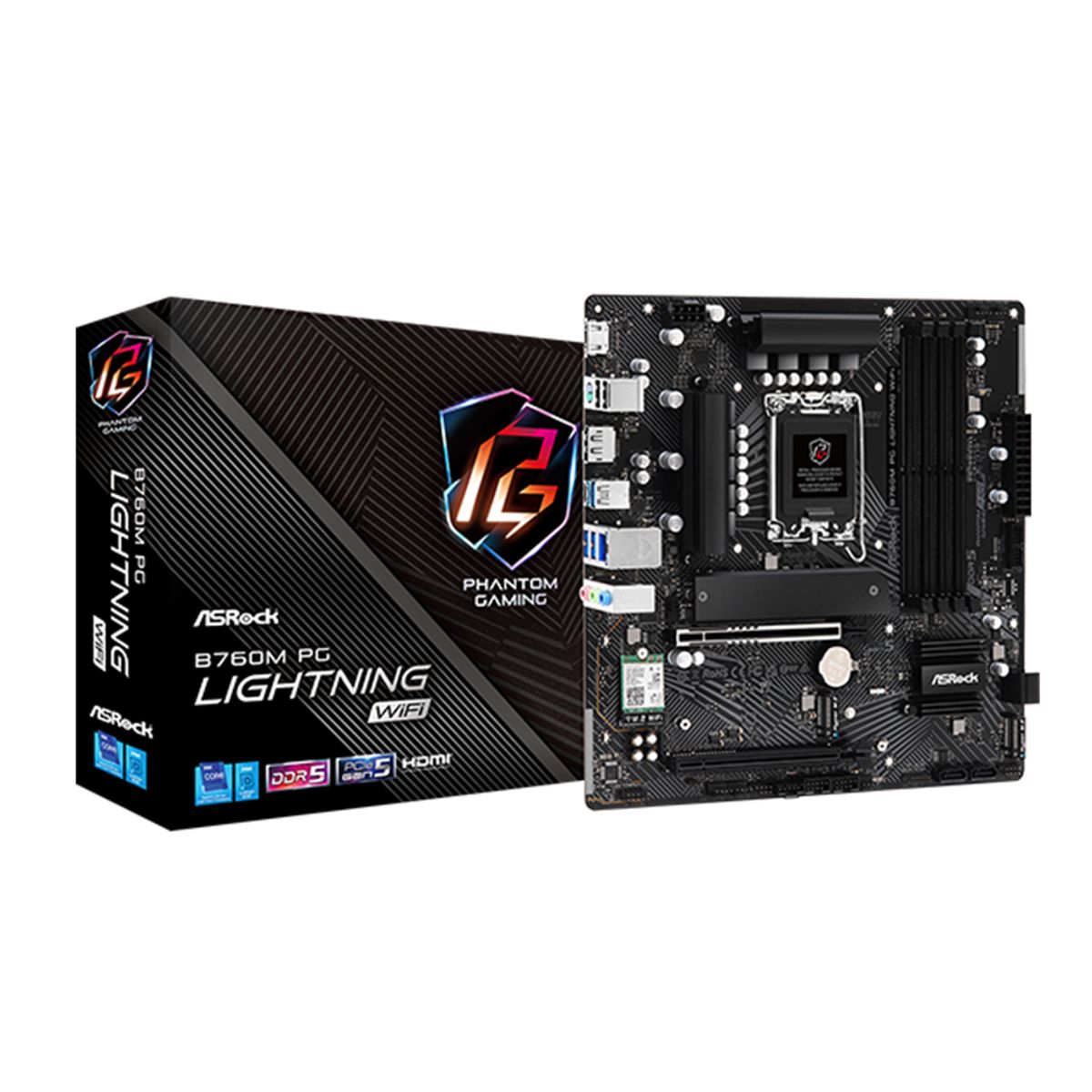 ASROCK - Placa Base Asrock B760M Pg Lightning Wifi - Chipset Intel B760, Lga1700, Formato Matx