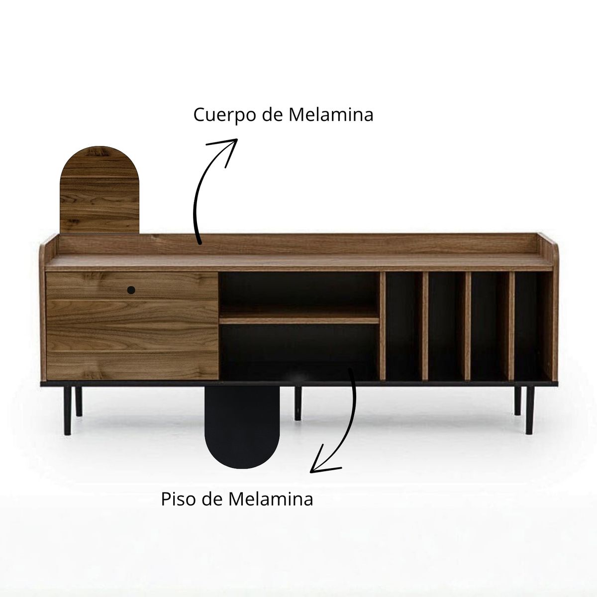 GENERICO - Mesa de TV 65 Gema Espresso Coricha Home