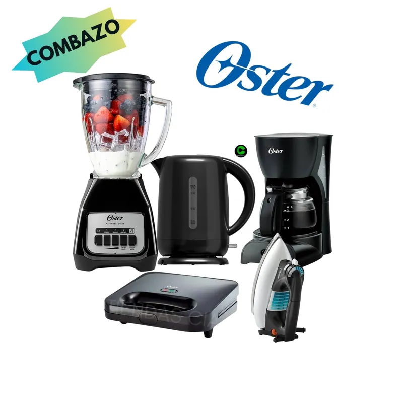 OSTER - Combo OSTER Licuadora + Hervidor + Sandwichera + Cafetera Y Plancha