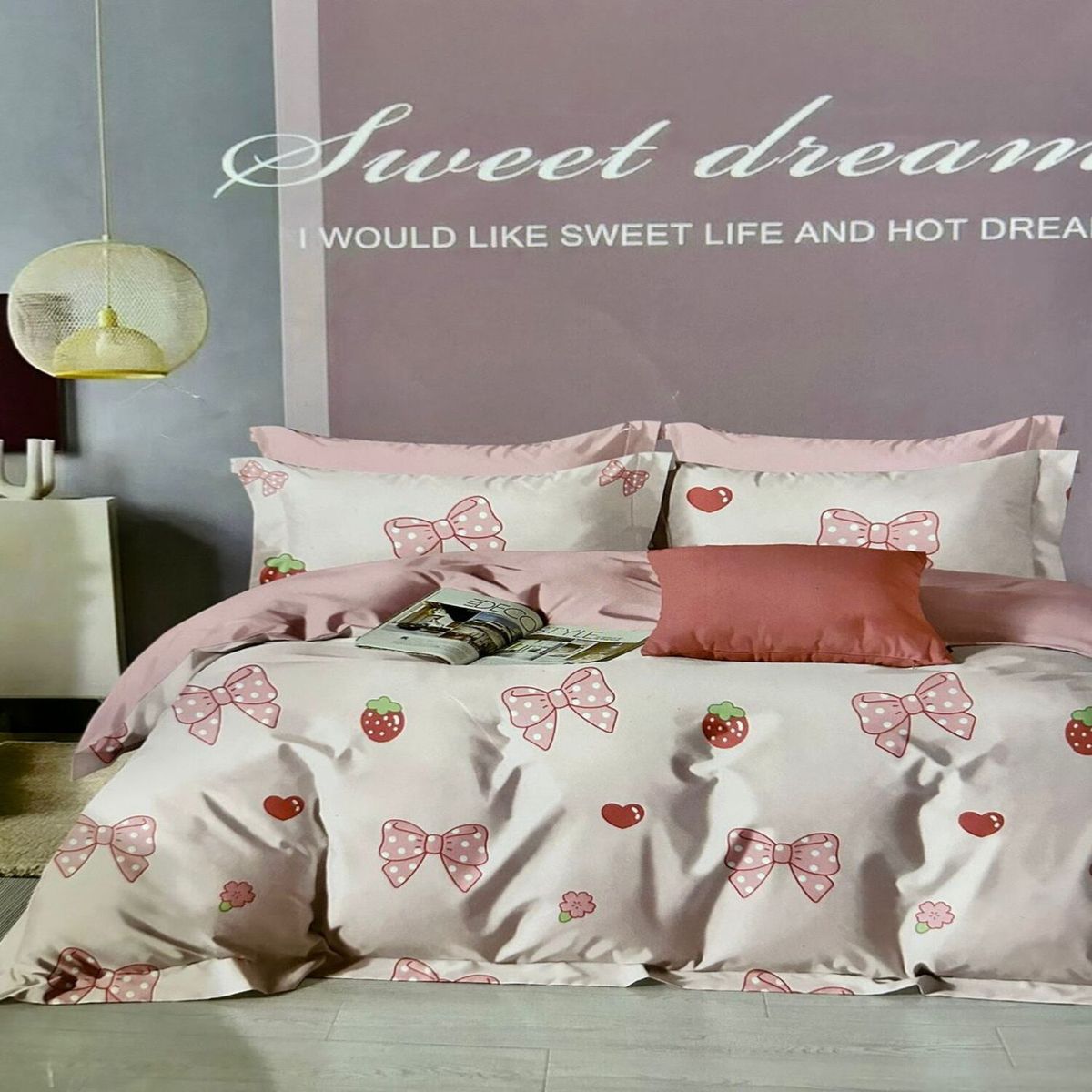 MINGDA - Set de Edredón de 5 Piezas + Set Sabanas + Fundas 100% Algodón