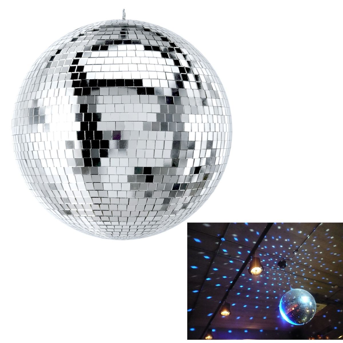 GENERICO - Bola Disco Espejo de 40cm con Motor Girador