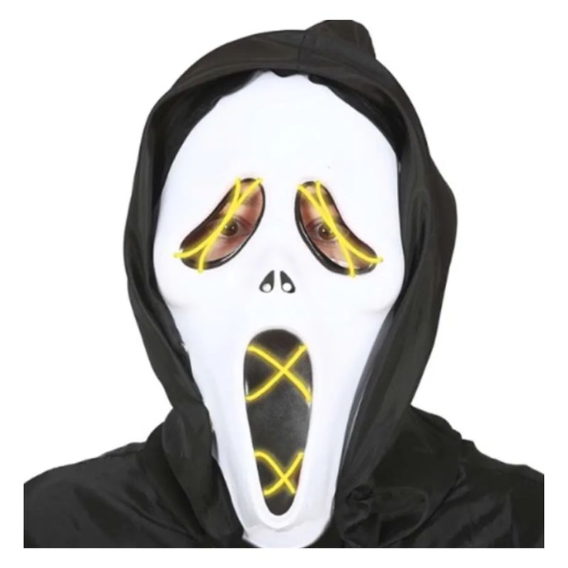 GENERICO - Máscara Scream Icono del Terror Halloween Led Disfraz