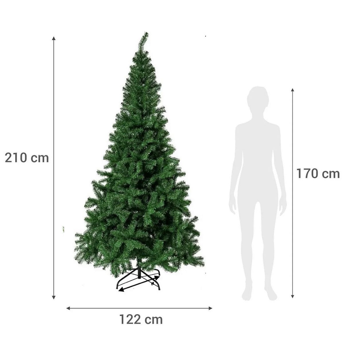 GENERICO - Árbol cipres canadiense de Navidad 210cm 921 Ramas Bavaria Verde