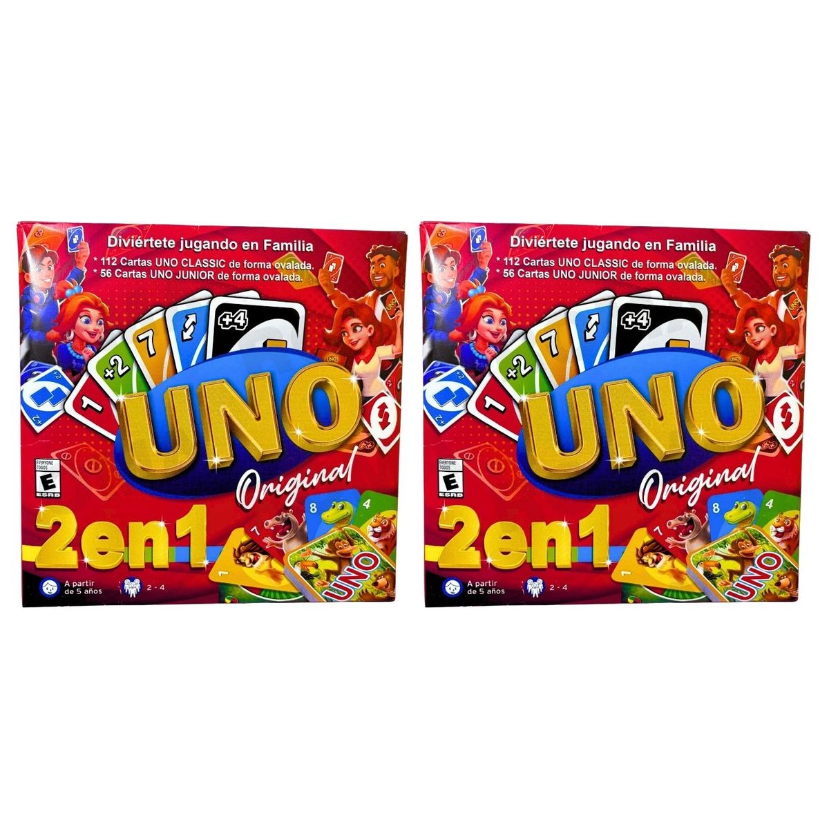 GENERICO - PACK 2 UNO CLÁSICO + UNO JUNIOR - JUEGO DE CARTAS