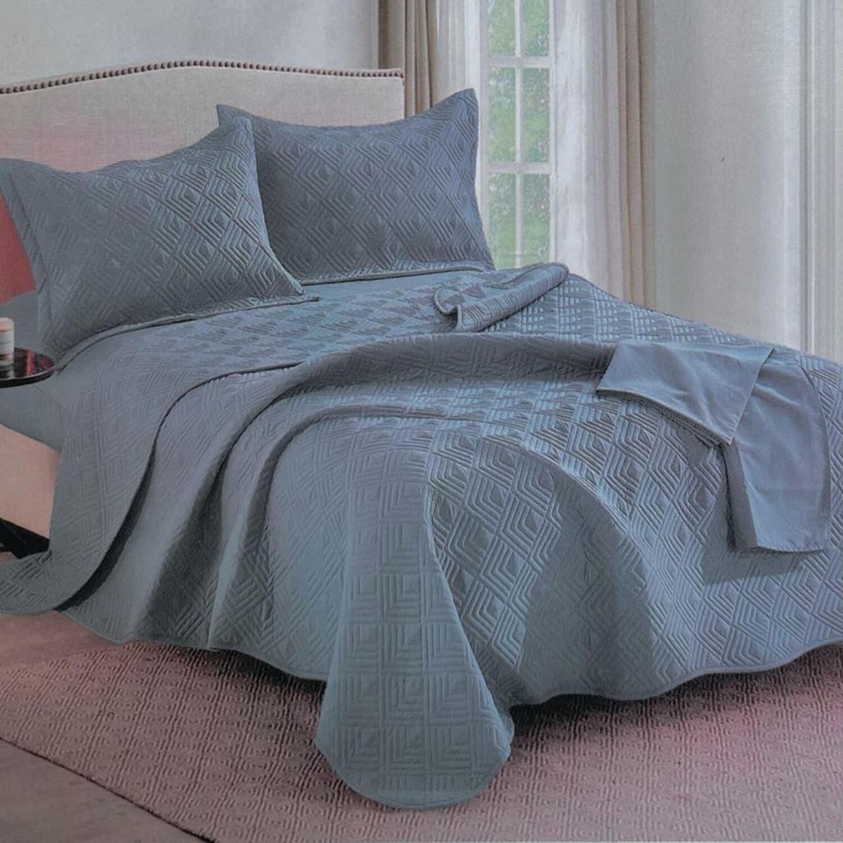 MINGDA - Set de Cobertor 2pz + Juego de sabanas + fundas 100%  Calidad