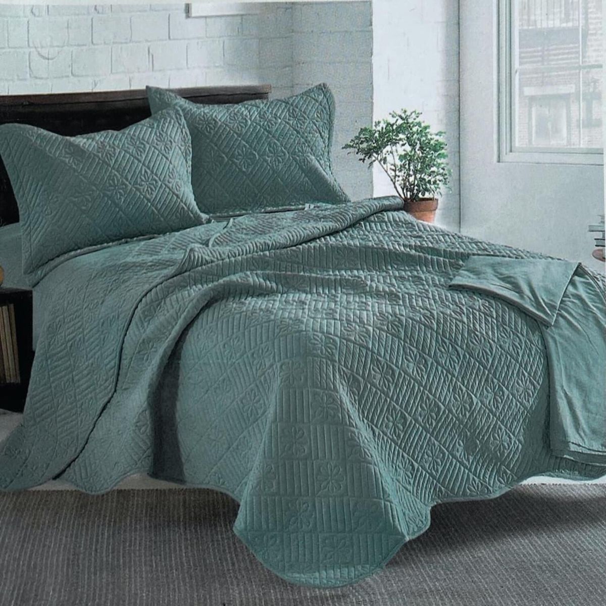 MINGDA - Set de Cobertor 2pz + Juego de sabanas + fundas 100%  Calidad