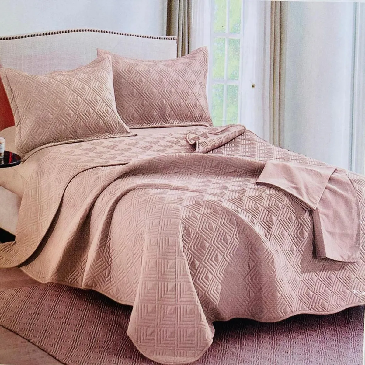 MINGDA - Set de Cobertor 2pz + Juego de sabanas + fundas 100%  Calidad