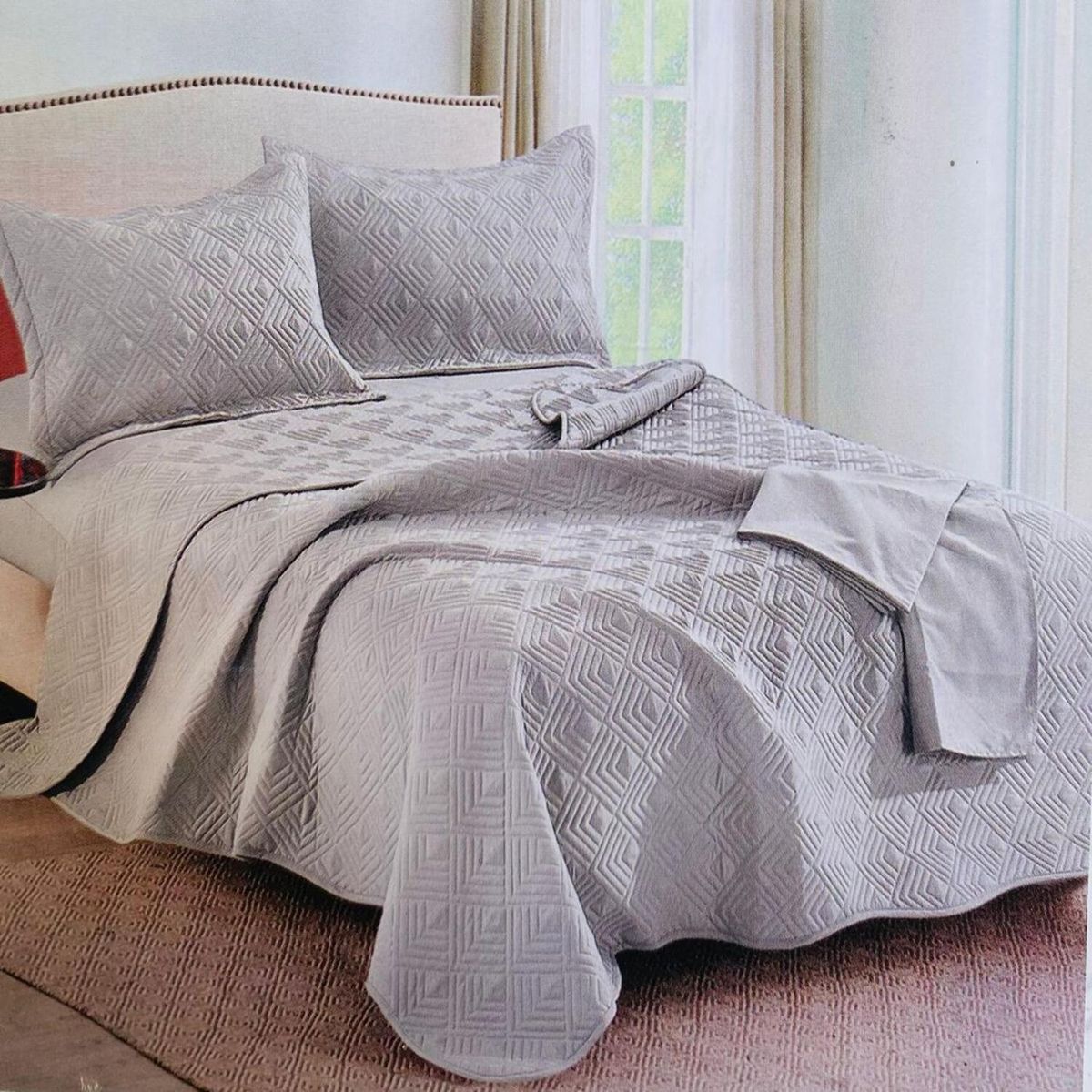 MINGDA - Set de Cobertor 2pz + Juego de sabanas + fundas 100%  Calidad