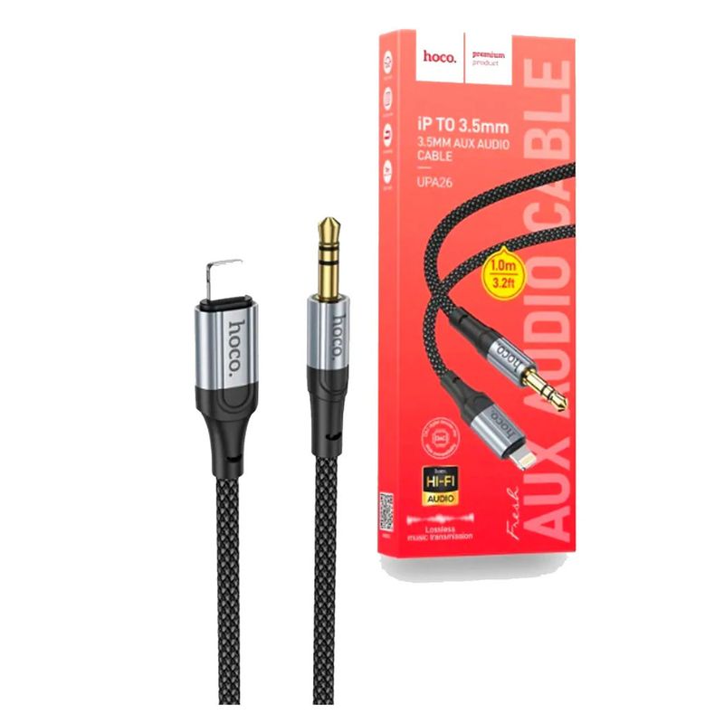 HOCO - Cable auxiliar Audio 35mm to Lightning  HOCO UPA26 Negro