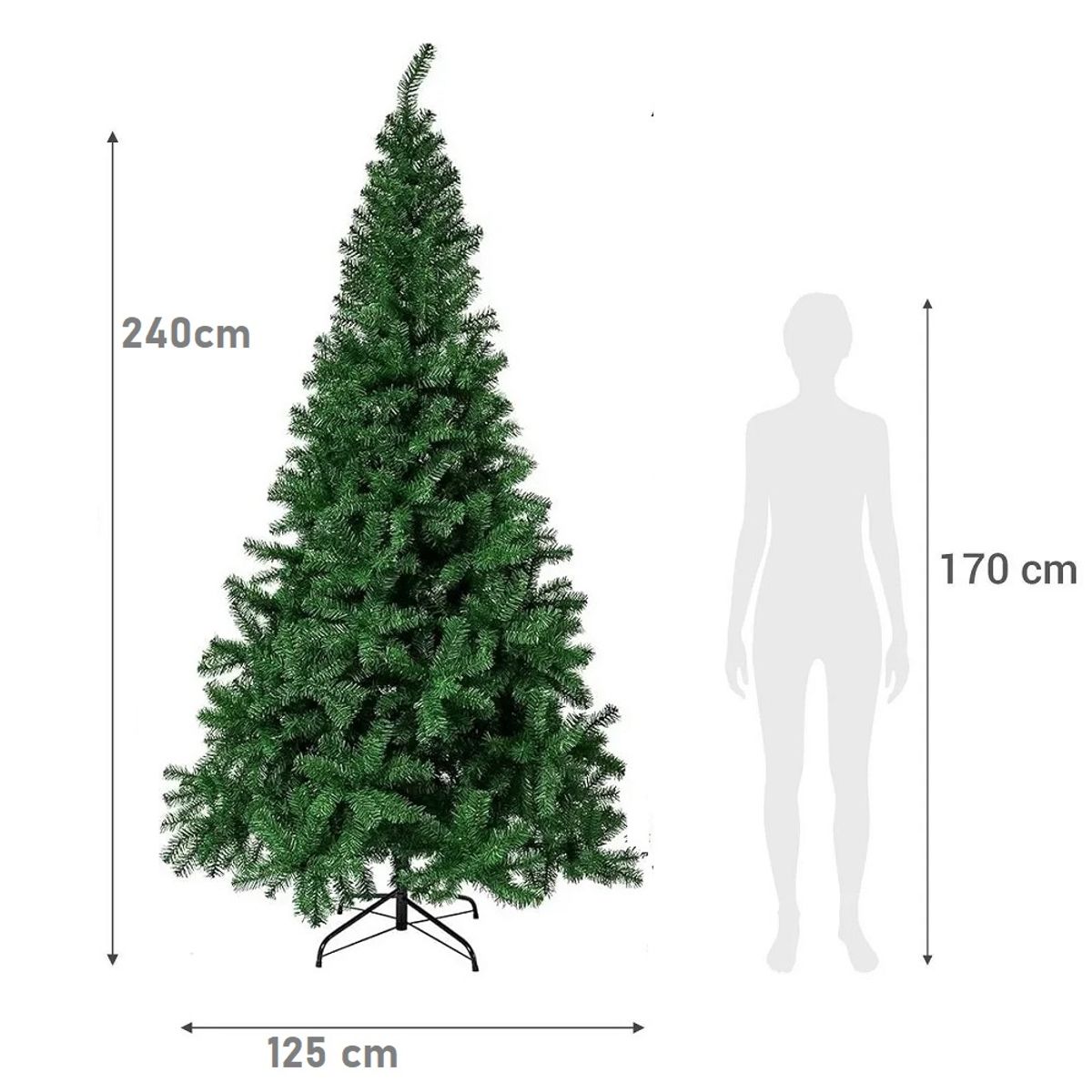 GENERICO - Árbol canadiense de Navidad 240cm 1079 Ramas Bavaria Verde