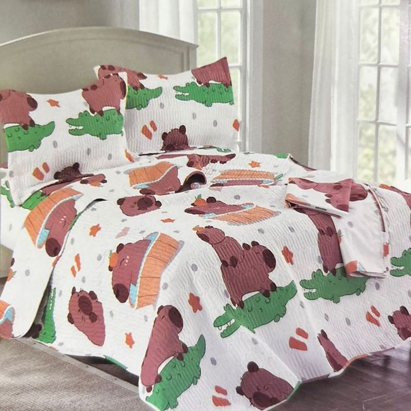 MINGDA - Set de cobertor 2 pz verano de 5 piezas 100% algodón 