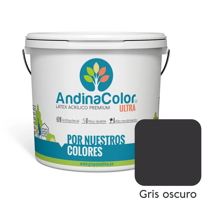 ANDINACOLOR - PINTURA ANDINACOLOR ULTRA LATEX GRIS OSCURO 1 GALON