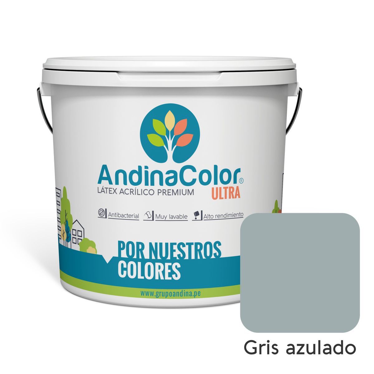 ANDINACOLOR - PINTURA ANDINACOLOR ULTRA LATEX GRIS AZULADO 1 GALON