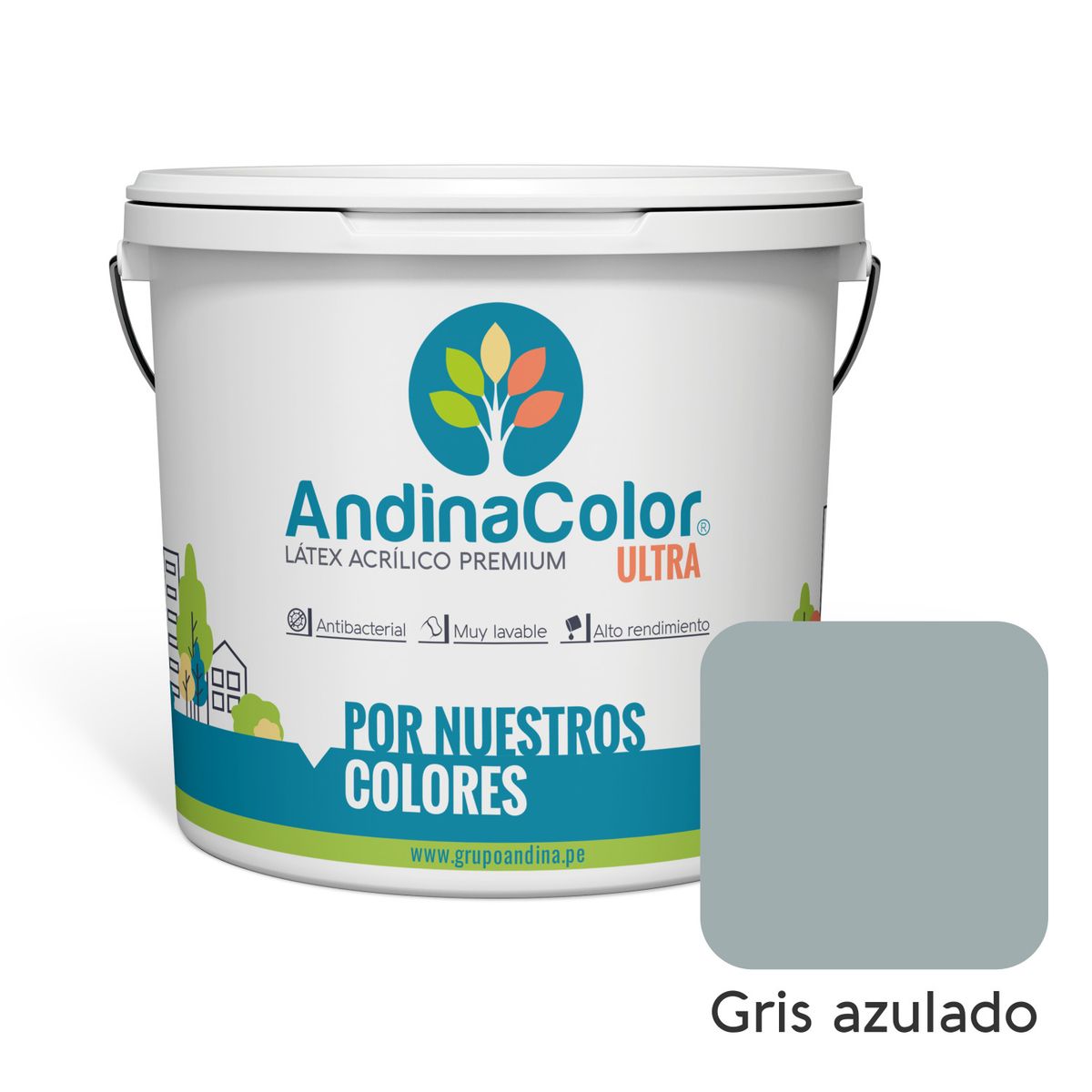 ANDINACOLOR - PINTURA ANDINACOLOR ULTRA LATEX GRIS AZULADO 1 GALON