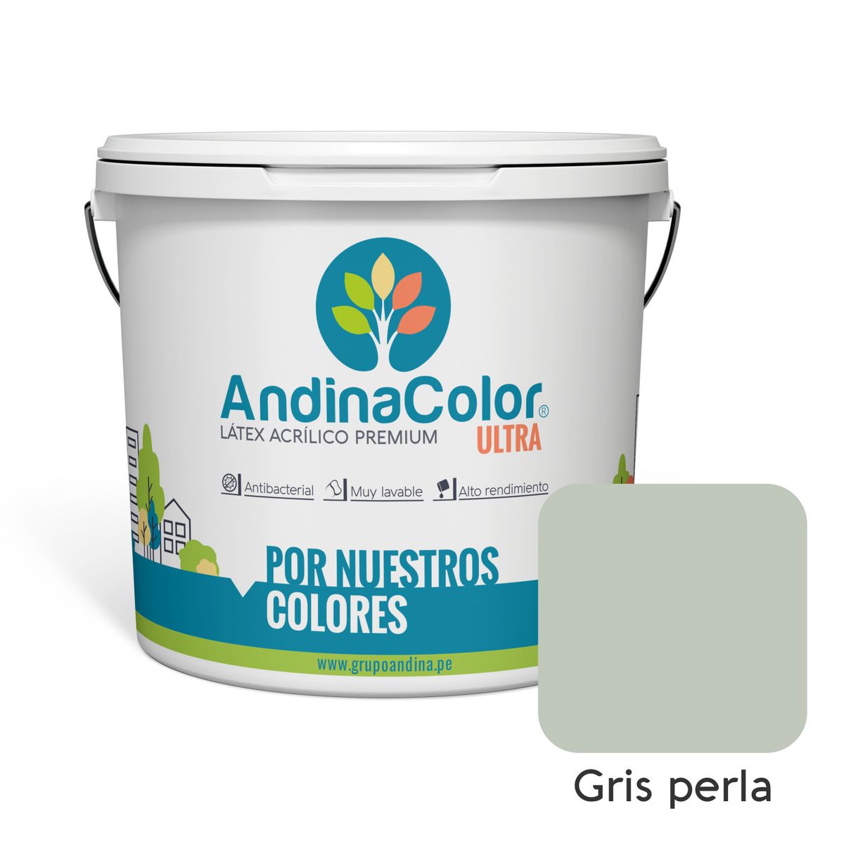 ANDINACOLOR - PINTURA ANDINACOLOR ULTRA LATEX GRIS PERLA 1 GALON