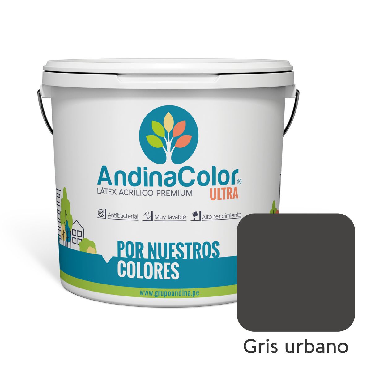 ANDINACOLOR - PINTURA ANDINACOLOR ULTRA LATEX GRIS URBANO 1 GALON