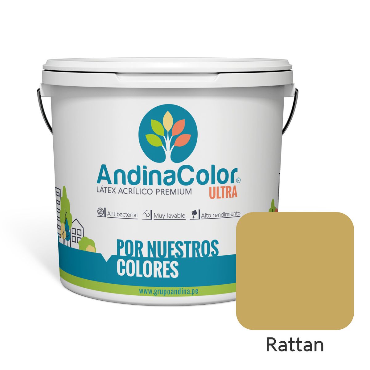 ANDINACOLOR - PINTURA ANDINACOLOR ULTRA LATEX RATTAN 1 GALON