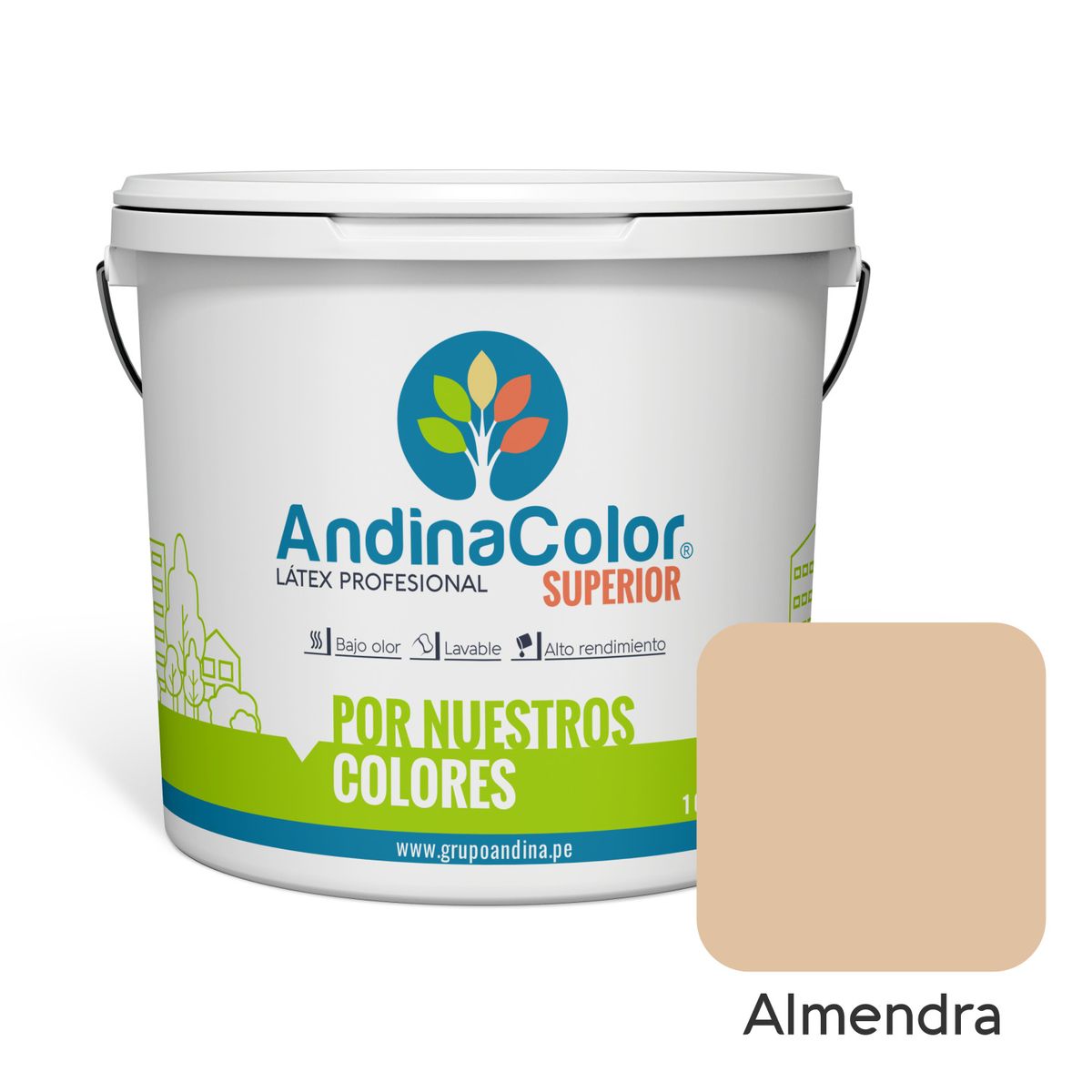 ANDINACOLOR - PINTURA ANDINACOLOR SUPERIOR ALMENDRA LATEX  1 GALON