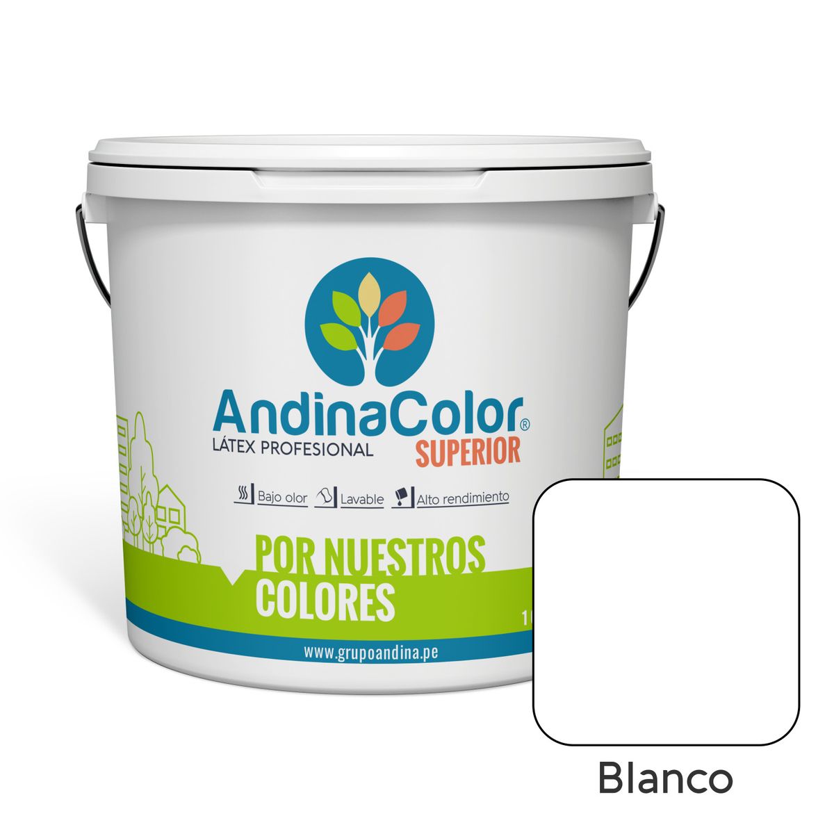 ANDINACOLOR - PINTURA ANDINACOLOR SUPERIOR BLANCO LATEX  1 GALON