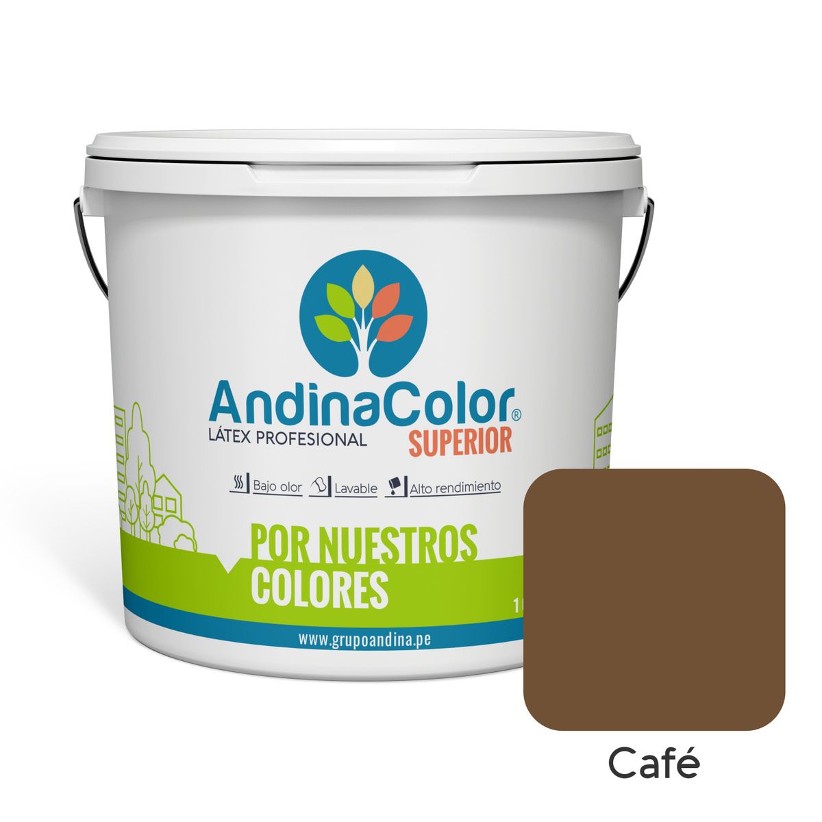 ANDINACOLOR - PINTURA ANDINACOLOR SUPERIOR CAFÉ LATEX  1 GALON