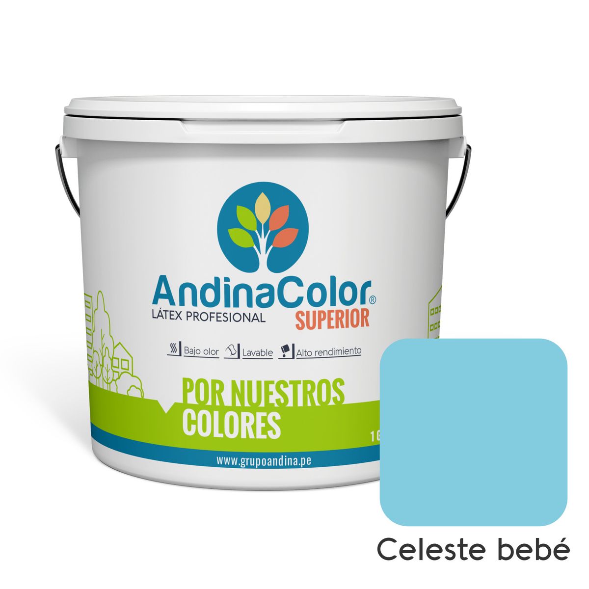 ANDINACOLOR - PINTURA ANDINACOLOR SUPERIOR CELESTE LATEX  1 GALON