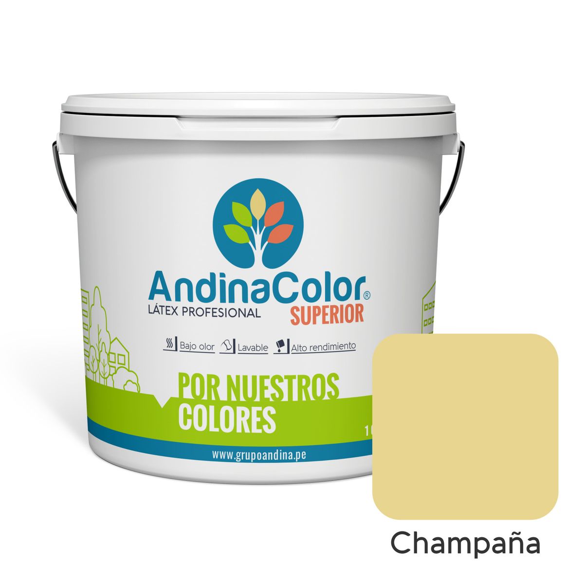 ANDINACOLOR - PINTURA ANDINACOLOR SUPERIOR CHAMPAÑA LATEX  1 GALON