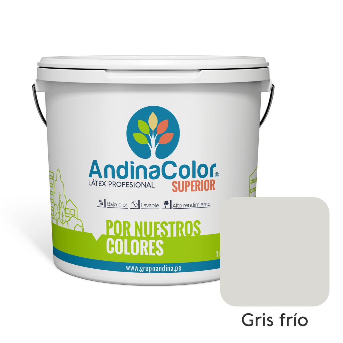 ANDINACOLOR - PINTURA ANDINACOLOR SUPERIOR GRIS FRIO LATEX  1 GALON