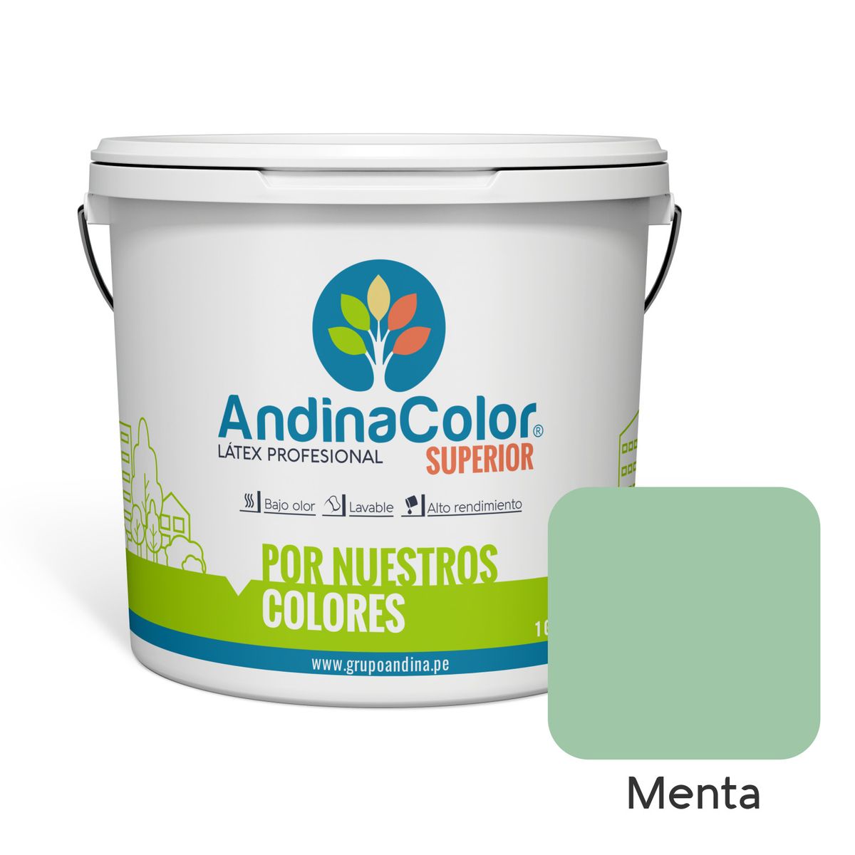 ANDINACOLOR - PINTURA ANDINACOLOR SUPERIOR MENTA LATEX  1 GALON