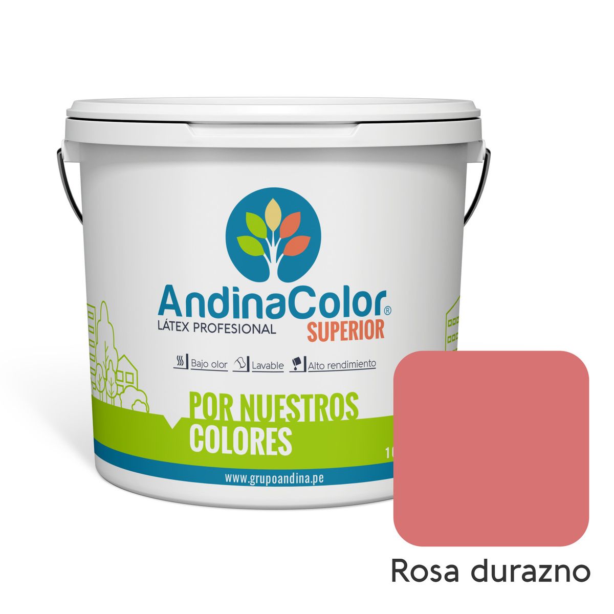 ANDINACOLOR - PINTURA ANDINACOLOR SUPERIOR ROSA DURAZNO LATEX  1 GALON