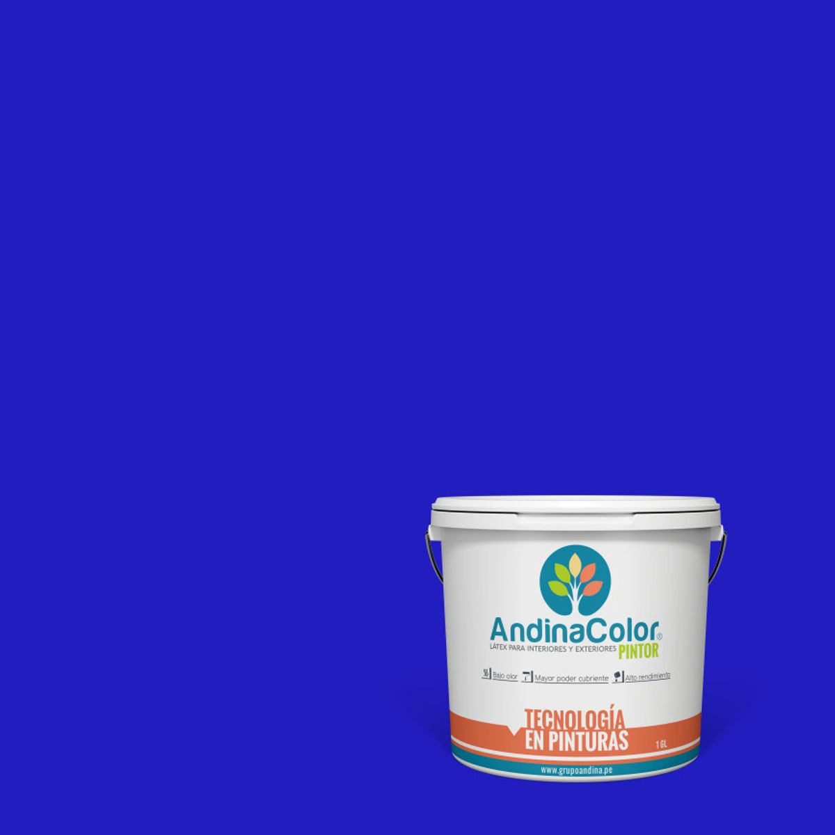 ANDINACOLOR - PINTURA ANDINACOLOR PINTOR AZUL ELECTRICO LATEX  1 GALON
