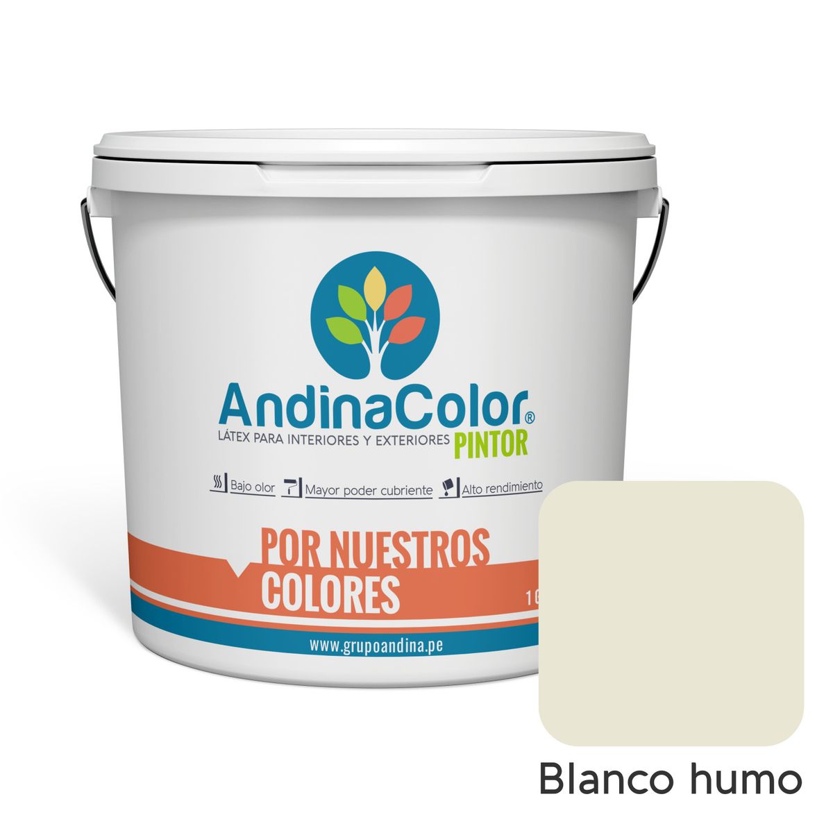 ANDINACOLOR - PINTURA ANDINACOLOR PINTOR BLANCO HUMO LATEX  1 GALON