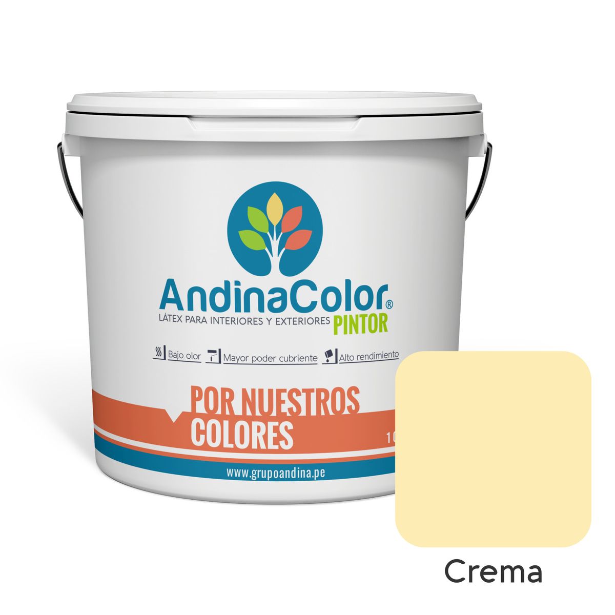 ANDINACOLOR - PINTURA ANDINACOLOR PINTOR CREMA LATEX  1 GALON