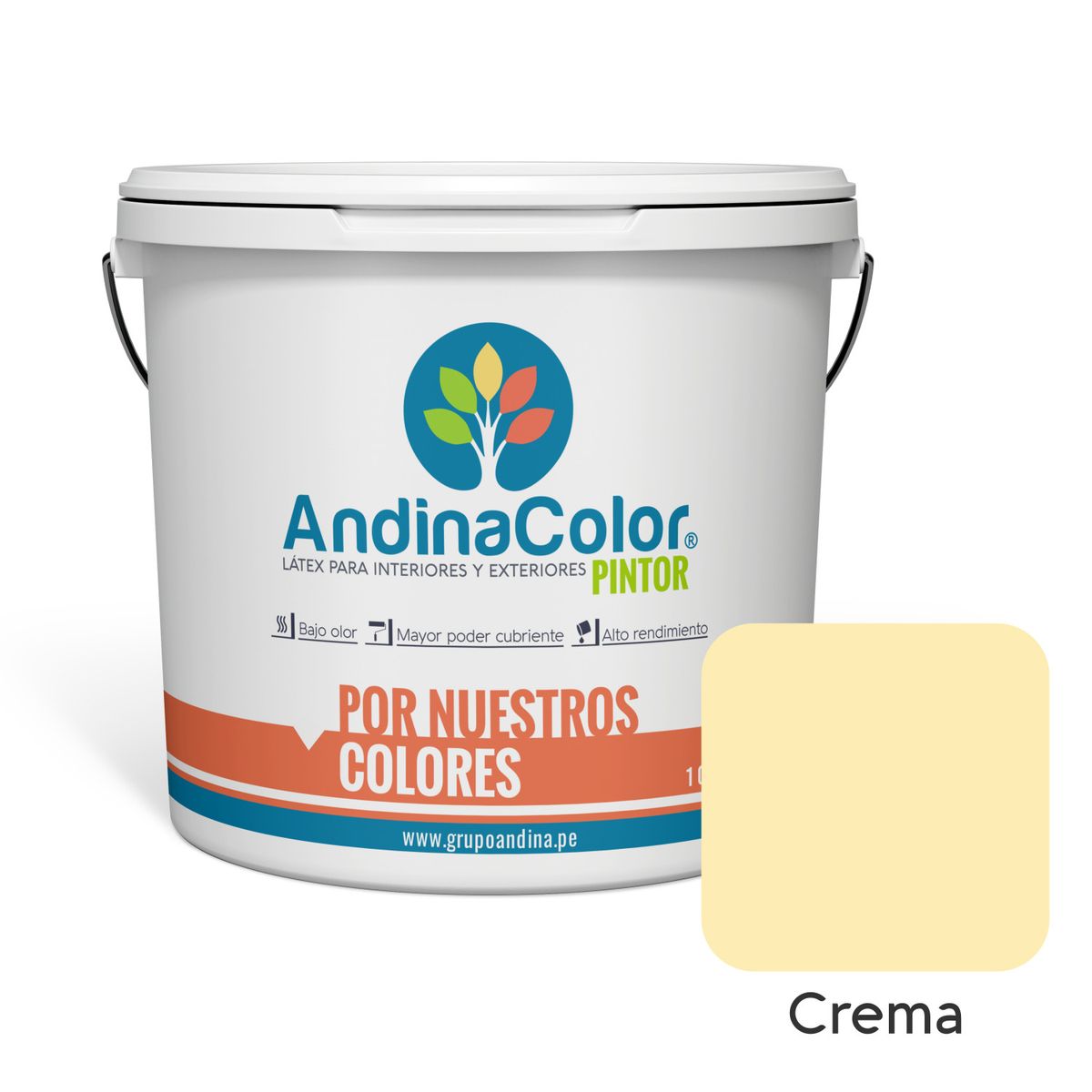 ANDINACOLOR - PINTURA ANDINACOLOR PINTOR CREMA LATEX  1 GALON