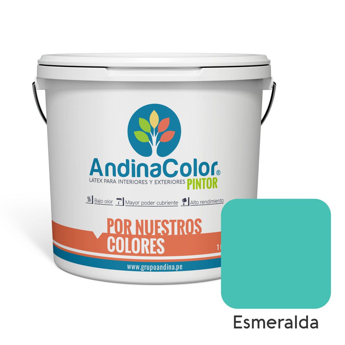 ANDINACOLOR - PINTURA ANDINACOLOR PINTOR ESMERALDA LATEX  1 GALON