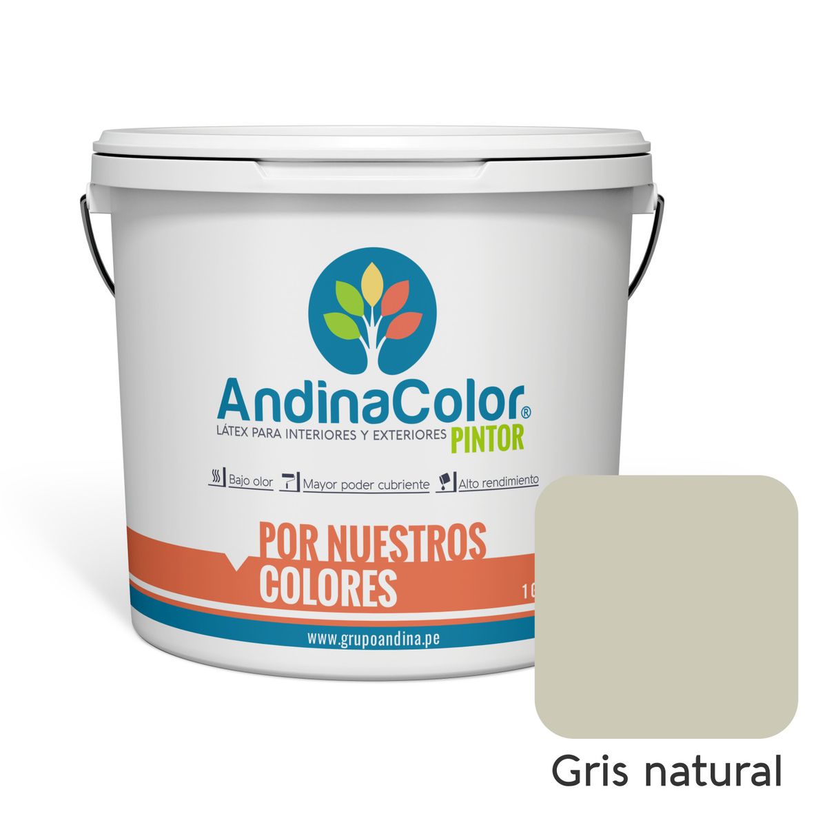 ANDINACOLOR - PINTURA ANDINACOLOR PINTOR GRIS NATURAL LATEX  1 GALON
