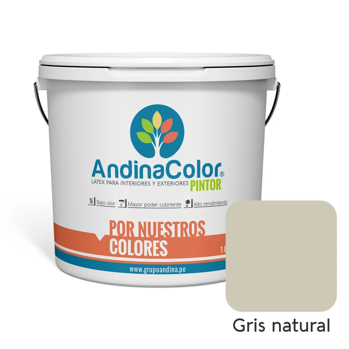 ANDINACOLOR - PINTURA ANDINACOLOR PINTOR GRIS NATURAL LATEX  1 GALON