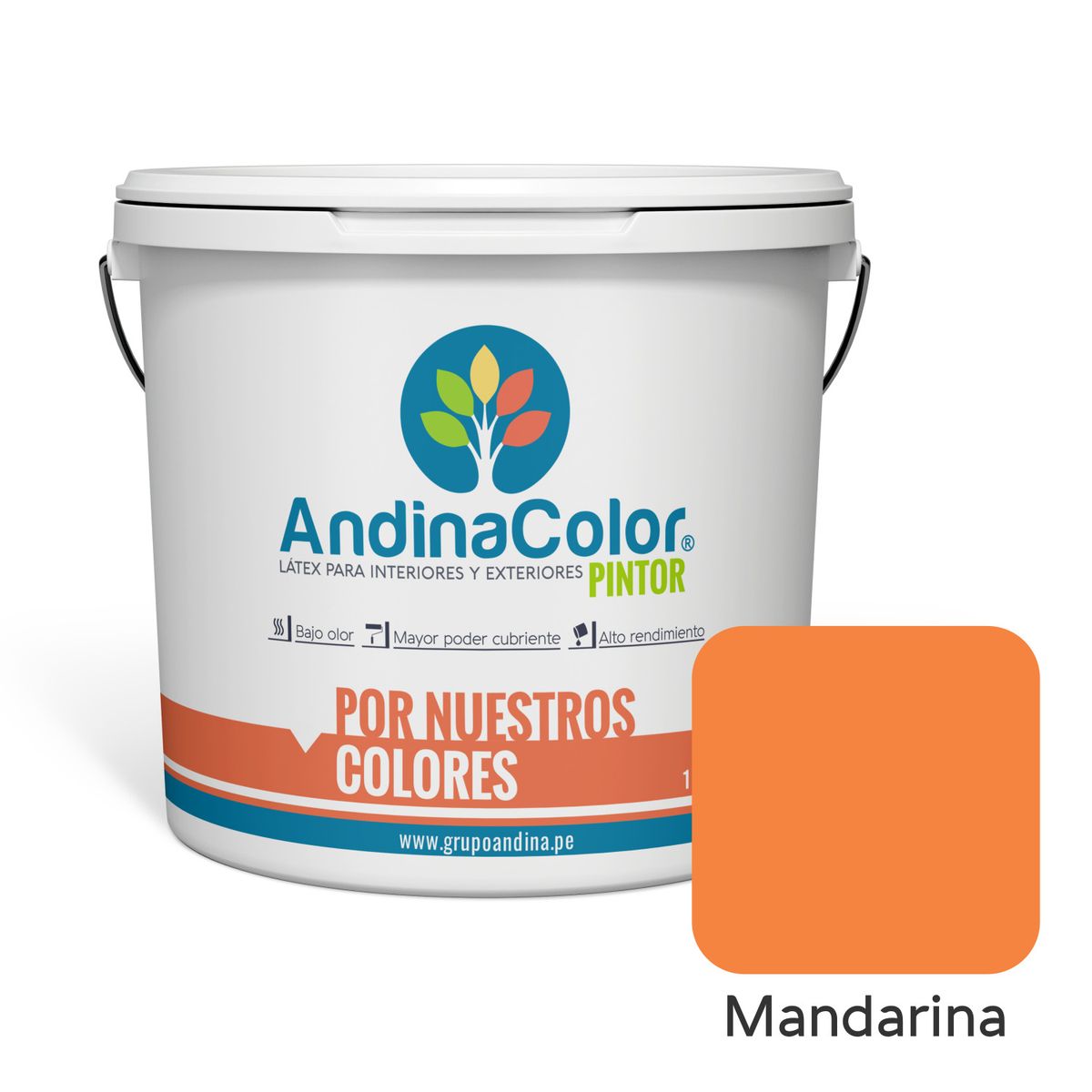ANDINACOLOR - PINTURA ANDINACOLOR PINTOR MANDARINA LATEX  1 GALON